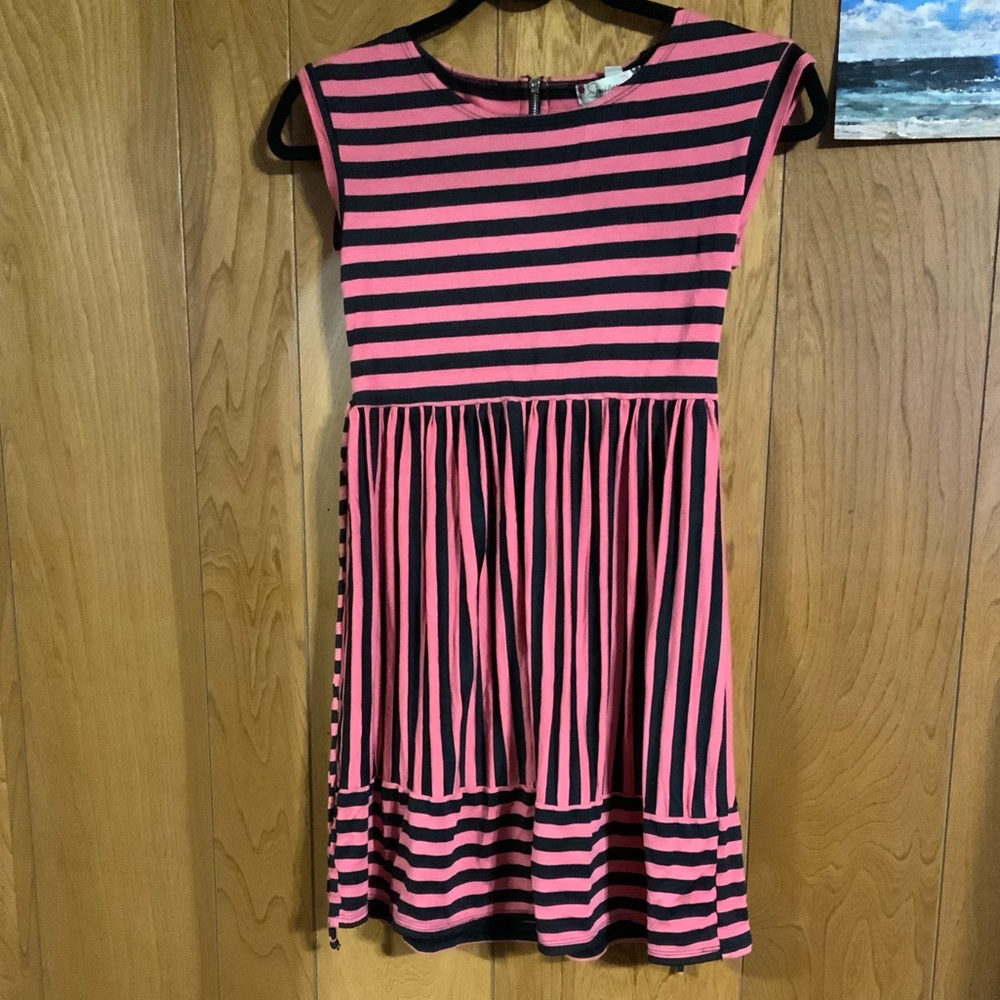 Pink and Black Striped Dress
